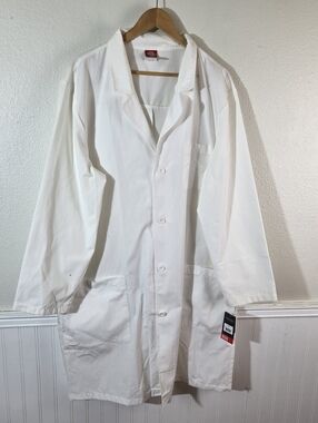 Dickies EDS Unisex XL White Lab Coat Scrub Jacket NWT Medical Dental Workwear